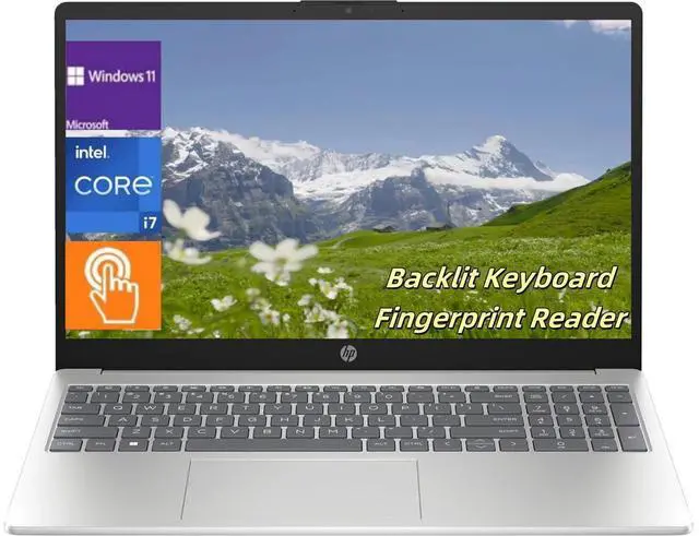 Main image of HP 15.6" FHD Touch Laptop,Intel Core i7 1355U,Backlit KB,Fingerprint Reader,32 GB RAM,512 GB PCIe SSD,Win 11 Home