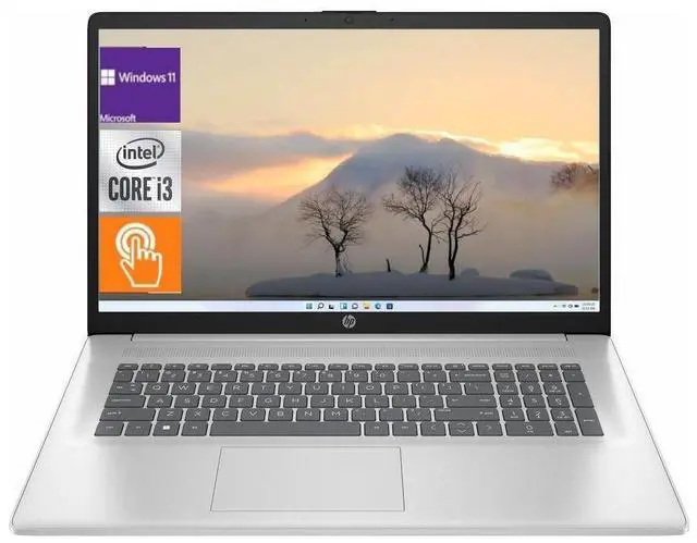Main image of HP 17.3 HD+ Touch Laptop,Intel Core i3-N305,Intel UHD Graphics,32GB RAM,1 TB SSD,Windows 11 Pro,Silver