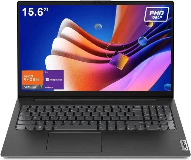 Main image of Lenovo V-Series V15 Business Laptop, 15.6" FHD Display, AMD Ryzen 7 7730U,8GB RAM, 256GB SSD,Wi-Fi, Windows 11 Pro, Black