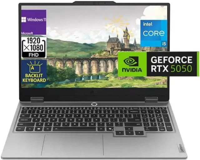 Main image of Lenovo LOQ Gaming Laptop - 15.6" FHD 144Hz Display - Intel Core i5-13450HX - NVIDIA GeForce RTX 5050 GPU - 32 GB RAM,512 PCIe GB SSD - Win 11 Pro