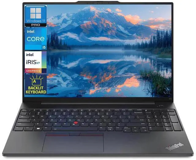 Main image of Lenovo Thinkpad E16 Gen 1 16" Business Laptop -Intel Core i5-1335U -Backlit KB -Fingerprint Reader -16 GB RAM,512 GB PCIe SSD -Win 11 Pro