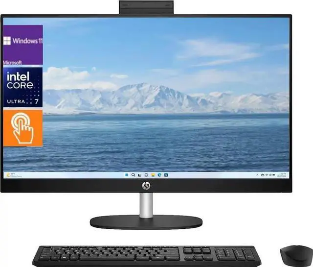 Main image of HP 27-cr1096t All-in-One Desktop,27"FHD touch,Intel Core Ultra 7 155U,16 GB DDR5 RAM,512 GB PCIe SSD,Windows 11 Pro