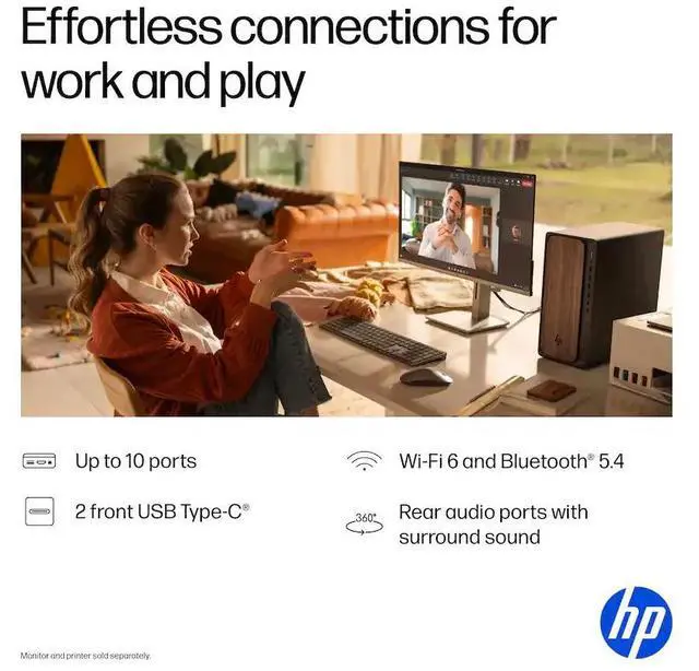 Alt view image 4 of 6 - HP OmniDesk M03 Desktop,Intel Core Ultra 5 225(up to 4.9 GHz) + Intel AI Boost,Intel Arc Graphics,16 GB RAM,1 TB PCIe SSD,Windows 11 Pro
