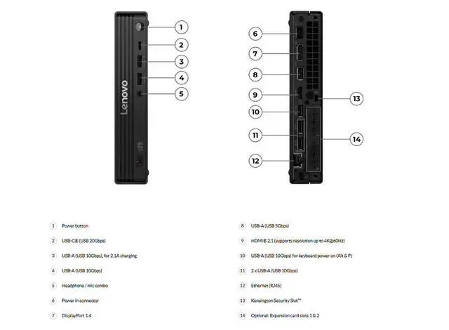 Alt view image 6 of 6 - Lenovo ThinkCentre M90q Gen 6 Tiny Desktop,Intel Core Ultra 5 235T vPro + Integrated Graphics,8 GB DDR5 RAM,256 GB PCIe SSD,Windows 11 Home