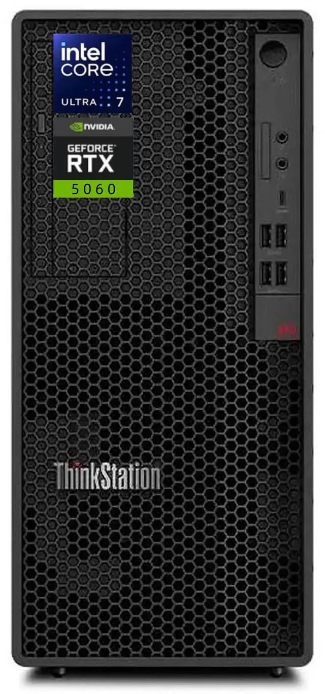 Main image of Lenovo ThinkStation P2 Gen 2 Tower Workstation,Intel Core Ultra 7 265 Processor,NVIDIA GeForce RTX 5060,16 GB DDR5 RAM(2 x 8GB),512 GB SSD,Win 11 Pro