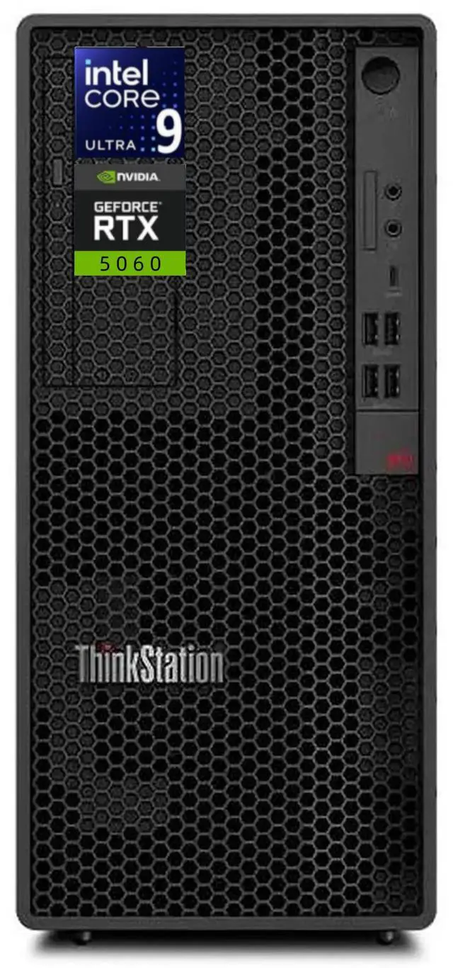 Main image of Lenovo ThinkStation P2 Gen 2 Tower AI-Processing Workstation -Intel Core Ultra 9 285 -NVIDIA GeForce RTX 5060 -16 GB DDR5 RAM(2 x 8GB),512 GB SSD -Win 11 Pro