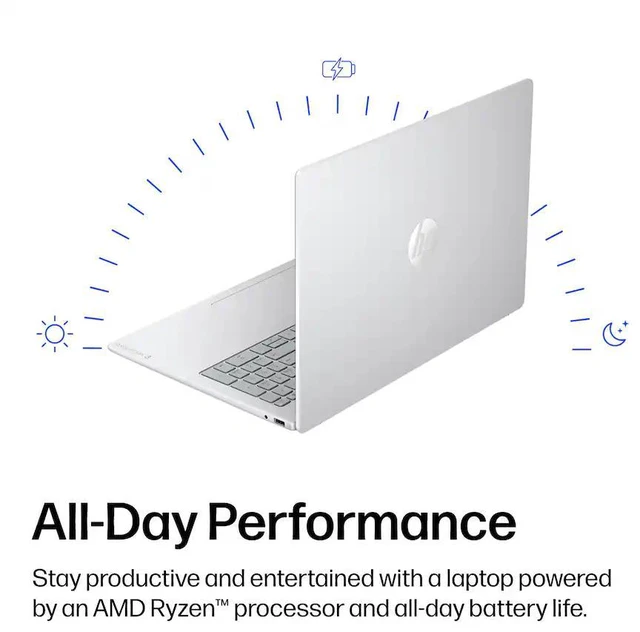 Alt view image 3 of 6 - HP OmniBook 3 AI Copilot Laptop -16" 2K Touchscreen -AMD Ryzen 5 40 processor -8GB LPDDR5 RAM,1 TB SSD -Win 11 Pro