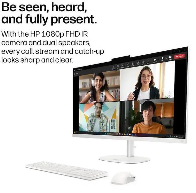Alt view image 2 of 6 - HP OmniStudio Next Gen AI All-in-One Desktop,27" FHD Touchscreen,Intel Core Ultra 7 355 Processor,16 GB DDR5 RAM,512 GB SSD,Win 11 Home,White