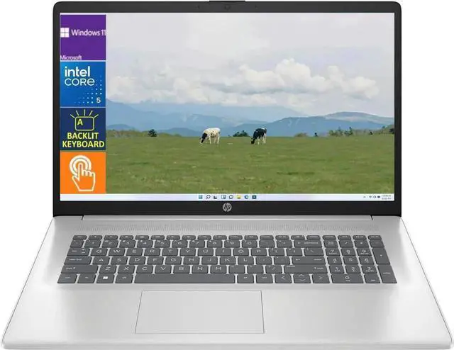 Main image of HP 17.3" HD+ Touch Laptop,Intel Core 5 120U processor,Backlit Keyboard,16GB DDR4 RAM,1 TB SSD,Win 11 Pro