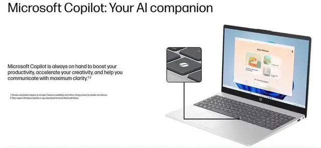 Alt view image 4 of 6 - HP 15t-fd200 15.6" FHD Touch Laptop - Intel Core Ultra 7 255U Processor - AI Copilot -32GB DDR5 RAM,2 TB SSD - Win 11 Home - Moonlight blue