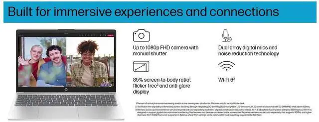 Alt view image 5 of 6 - HP 15t-fd200 15.6" FHD Touch Laptop - Intel Core Ultra 7 255U Processor - AI Copilot -32GB DDR5 RAM,2 TB SSD - Win 11 Home - Moonlight blue