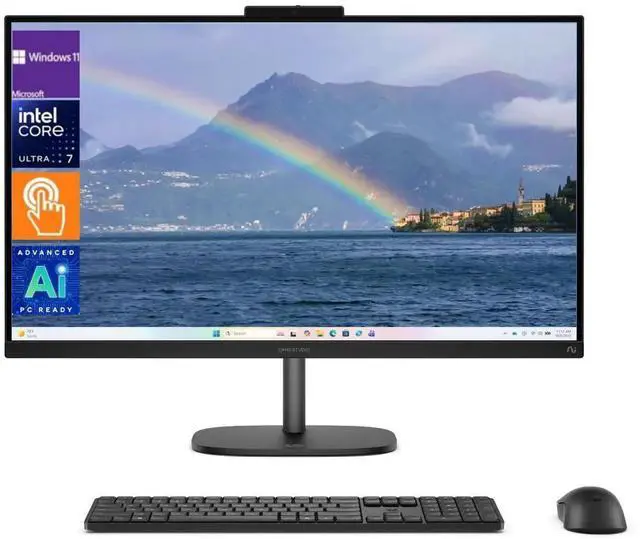 Main image of HP OmniStudio 27" Touch All-in-One Desktop,Intel Core Ultra 7 355 Processor,Wi-Fi 6, Bluetooth 5.4,Copilot+ PC,32 GB DDR5 RAM,512 GB SSD,Win 11 Home,Black