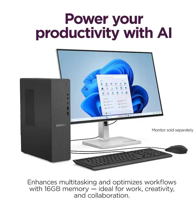 Alt view image 3 of 5 - Lenovo IdeaCentre Tower AI-Performance Desktop,Intel Core Ultra 7 265 Processor,Wi-Fi,Bluetooth,32 GB DDR5 RAM,1 TB PCIe SSD,Windows 11 Home