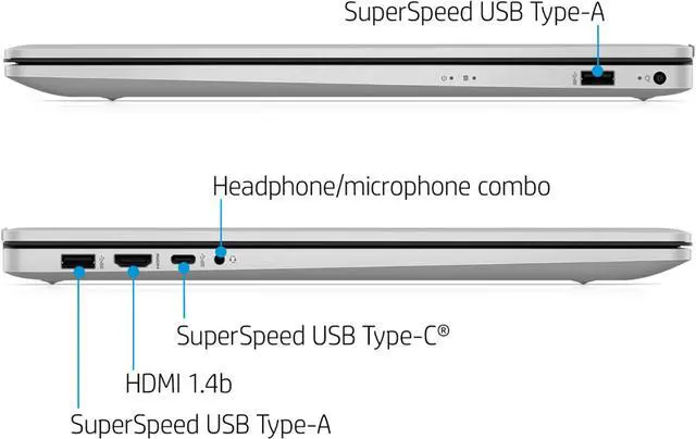 Alt view image 7 of 7 - New HP 17.3" HD+ 1600 x 900 Intel core i3-1115G4 4.1 GHz 8GB RAM 1TB HDD Windows 10 Home Silver