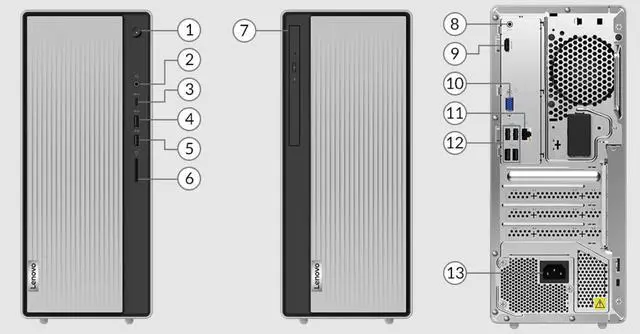 Alt view image 6 of 6 - Lenovo IdeaCentre 5 Desktop AMD Ryzen 7 5700G AMD Radeon Graphics 32 GB DDR4 3200MHz 1TB SSD M.2 PCIe TLC + 1 TB 7200rpm HDD SATA Wi-Fi 6 Bluetooth 5.1 Windows 11 Pro
