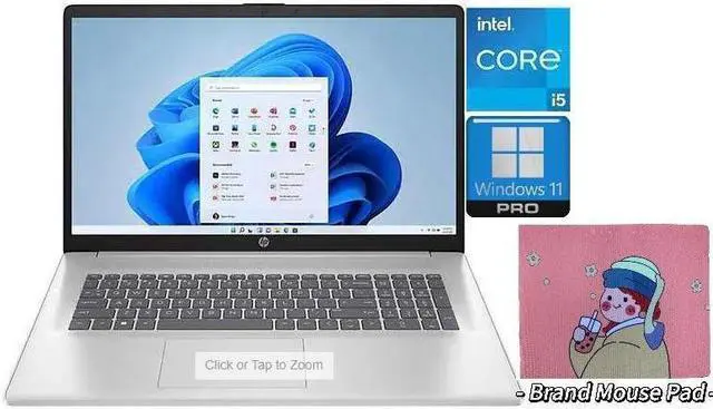 Main image of HP Laptop 17.3" IPS Full HD Intel Iris Xe Graphics Intel core 13th Gen i5-1335U 20GB RAM 512GB SSD Wi-Fi 6 Bluetooth 5.3 Backlit Keyboard HDMI Windows 11 Pro Silver
