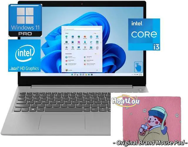 Main image of Lenovo IdeaPad 3 15.6" FHD Touch Laptop,Intel Core i3-1115G4,Intel UHD Graphics,WiFi 6 and Bluetooth 5.1,12 GB RAM 256 GB SSD,Windows 11 Pro Arctic Grey