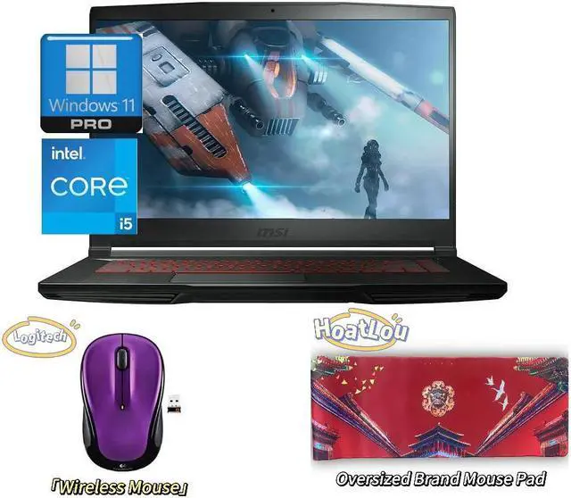 Main image of MSI GF63 Thin 15.6 inch Full HD 144Hz Gaming NVIDIA GeForce RTX 3050 Intel Core i5-11400H 16GB RAM 512GB SSD WiFi 6; Bluetooth 5.1 Windows 11 Pro Black