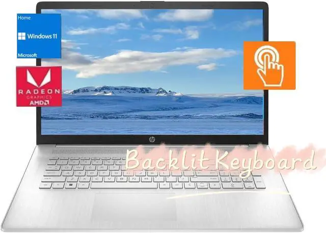 Main image of HP 17.3" Touchscreen Flagship Laptop, AMD Ryzen 5 7530U(Up to 4.5GHz),32GB RAM,1TB PCIe SSD, WiFi6, Numpad Windows 11 Home,Silver