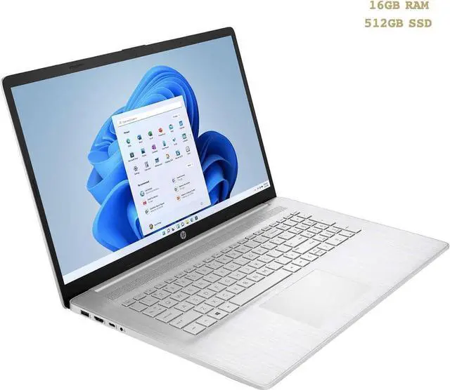 Alt view image 6 of 9 - HP 17.3" HD+ Touchscreen Laptop ,Intel Core i7-1355U,intel Iris Xe Graphics, Backlit KB Fingerprint Reader Wi-Fi 6 and Bluetooth 5.2, Windows 11 Pro 16 GB RAM,1 TB SSD Silver