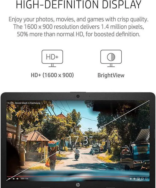 Alt view image 11 of 12 - HP 17.3" HD+(1600 x 900) Touch Laptop, AMD Ryzen 5 7530U(Beats i7-1165G7) Processor, 16GB RAM, 1TB SSD, Wi-Fi 6 and Bluetooth 5.3, Backlit Keyboard, Windows 11 Pro, Sliver