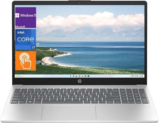 Main image of HP high-performance 17.3" HD+ Touchscreen Laptop,Intel Core i7-1355U,intel Iris Xe Graphics,Wi-Fi 5 and Bluetooth 5, Windows 11 Pro (32 GB RAM,512 GB SSD) Silver
