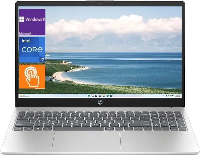Main image of HP 17.3" HD+ Touchscreen Laptop ,Intel Core i7-1355U,intel Iris Xe Graphics, Backlit KB,Wi-Fi 6 and Bluetooth 5.2, Windows 11 Pro 16 GB RAM,1 TB SSD Silver