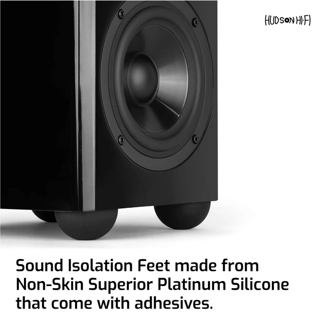 Alt view image 4 of 7 - Speaker Isolation Feet (8-Pack, 2") Adhesive Silicone Anti-Vibration Pads for Speakers, Turntables, Subwoofers & Amplifiers, Supports 30-50 lbs Per Pad