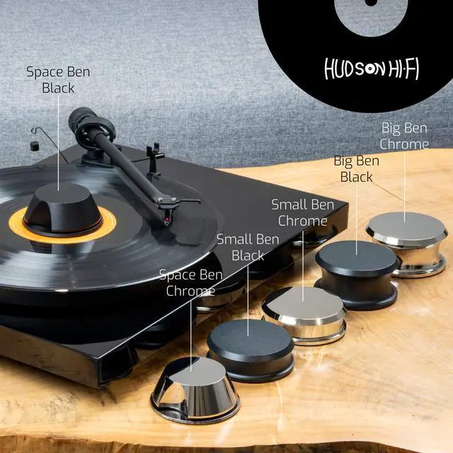 Alt view image 7 of 7 - SmallBen Record Weight Stabilizer with Protective Leather Pad - 9-Ounce Vinyl Turntable Weight - Durable & Stylish LP Stabilizer - Fits Any Turntable - Black Matte