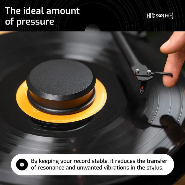 Alt view image 5 of 7 - SmallBen Record Weight Stabilizer with Protective Leather Pad - 9-Ounce Vinyl Turntable Weight - Durable & Stylish LP Stabilizer - Fits Any Turntable - Black Matte