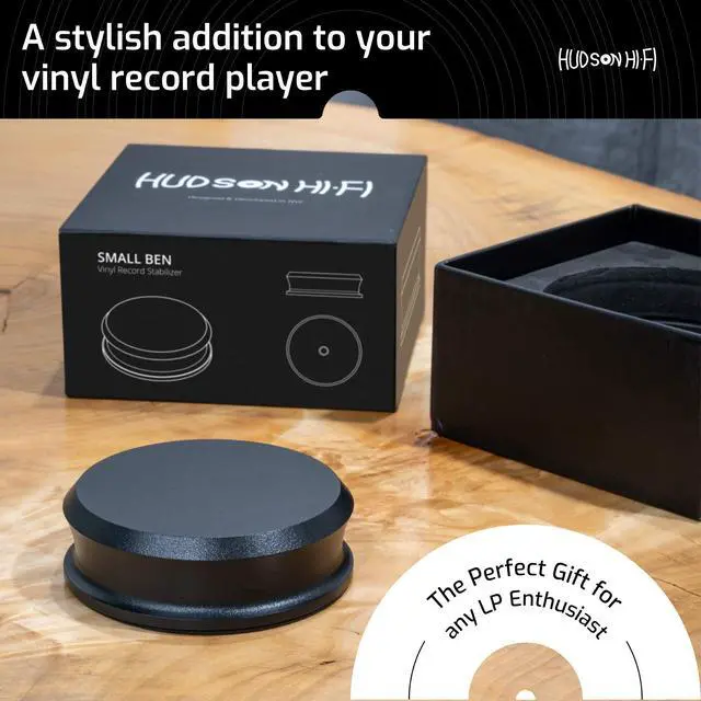 Alt view image 6 of 7 - SmallBen Record Weight Stabilizer with Protective Leather Pad - 9-Ounce Vinyl Turntable Weight - Durable & Stylish LP Stabilizer - Fits Any Turntable - Black Matte