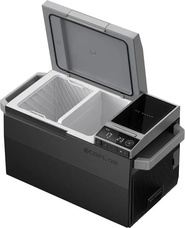 Alt view image 2 of 7 - EcoFlow GLACIER Car Refrigerator, 40 Qt(38L) Portable Refrigerator, Electric Cooler with Ice Maker, Dual Zone WIFI APP Control(-13~50), 12/24V DC/AC For Camping, Travel, Fishing, Outdoor, Truck