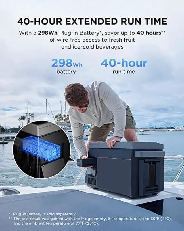 Alt view image 3 of 7 - EcoFlow GLACIER Car Refrigerator, 40 Qt(38L) Portable Refrigerator, Electric Cooler with Ice Maker, Dual Zone WIFI APP Control(-13~50), 12/24V DC/AC For Camping, Travel, Fishing, Outdoor, Truck