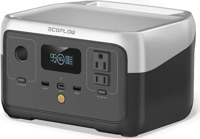 Main image of ECOFLOW Portable Power Station River 2, 256Wh LiFeP04 Battery/ 1 Hour Fast Charging, 2 Up to 600W AC Outlets, Solar Generator (Solar Panel Optional) for Outdoor Camping/RVs/Home Use
