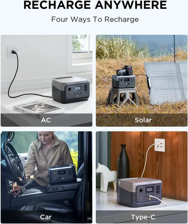 Alt view image 6 of 7 - ECOFLOW Portable Power Station River 2, 256Wh LiFeP04 Battery/ 1 Hour Fast Charging, 2 Up to 600W AC Outlets, Solar Generator (Solar Panel Optional) for Outdoor Camping/RVs/Home Use
