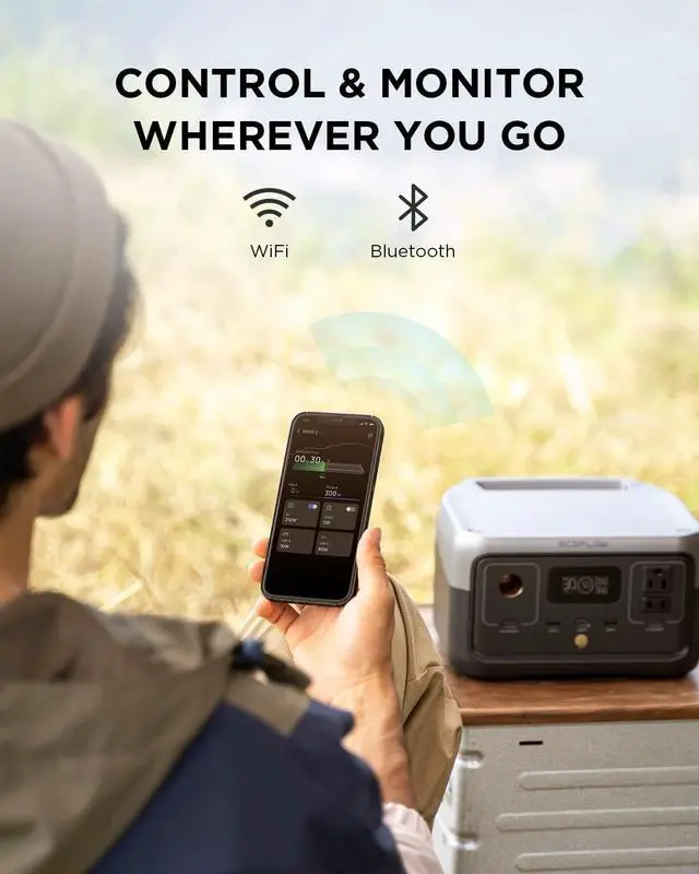 Alt view image 7 of 7 - ECOFLOW Portable Power Station River 2, 256Wh LiFeP04 Battery/ 1 Hour Fast Charging, 2 Up to 600W AC Outlets, Solar Generator (Solar Panel Optional) for Outdoor Camping/RVs/Home Use