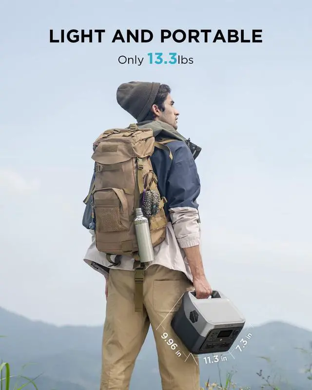 Alt view image 6 of 7 - EcoFlow Portable Power Station RIVER 2 Max, 512Wh LiFePO4 Battery/ 1 Hour Fast Charging, Up To 1000W Output Solar Generator (Solar Panel Optional) for Outdoor Camping/RVs/Home Use