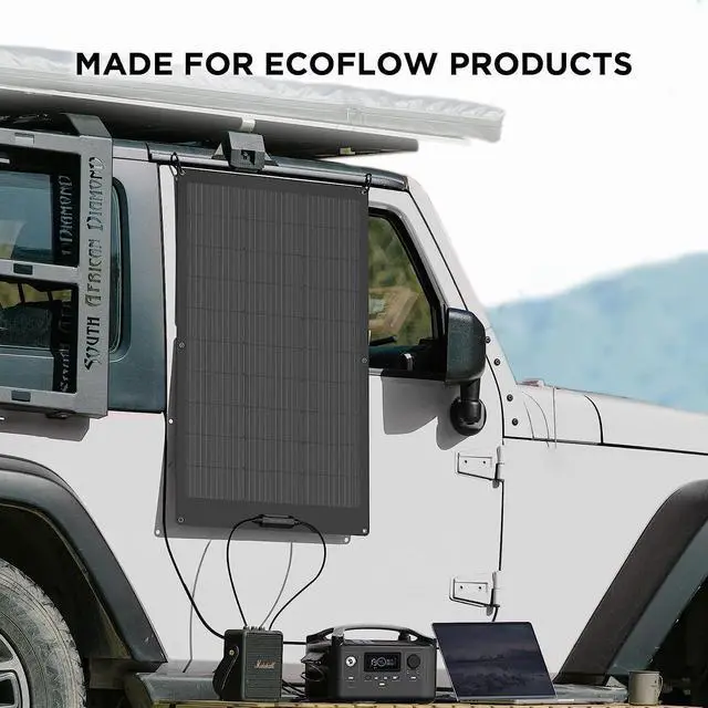 Alt view image 7 of 7 - ECOFLOW 100W Flexible Solar Panel with High Efficiency Solar Modules, IP68 Waterproofing, Ideal for Off-Grid Solar Panel Kits, PV Charging, Power Kits & Ecosystem