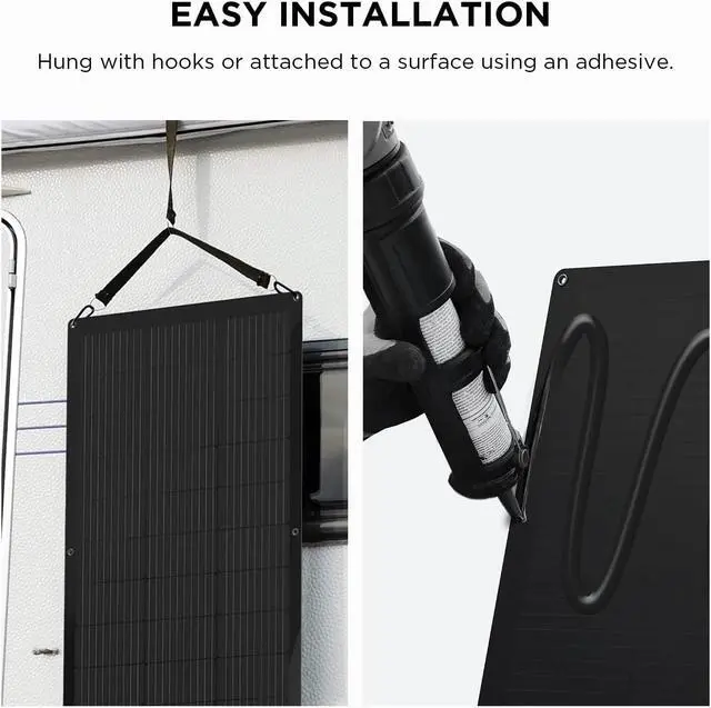 Alt view image 4 of 7 - ECOFLOW 100W Flexible Solar Panel with High Efficiency Solar Modules, IP68 Waterproofing, Ideal for Off-Grid Solar Panel Kits, PV Charging, Power Kits & Ecosystem