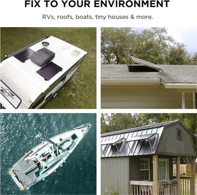 Alt view image 7 of 7 - ECOFLOW 2PCS 100W 12V Solar Panels, High Efficiency Monocrystalline PV Modules, IP68 Waterproofing, Ideal for RV& Marine Rooftop, Farm Battery, Power Kits & Ecosystem