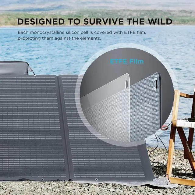 Alt view image 6 of 7 - EcoFlow 400W Portable Solar Panel for Power Station, Foldable Solar Charger with Adjustable Kickstand, Waterproof IP68 for Outdoor Camping,RV,off Grid System