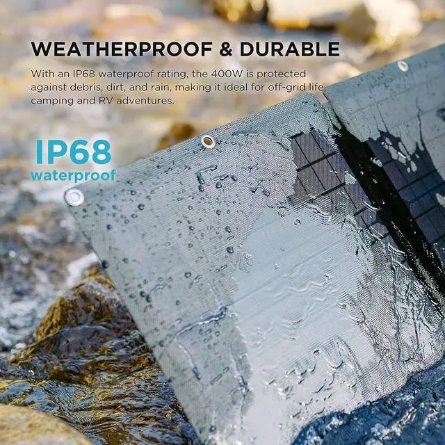 Alt view image 3 of 7 - EcoFlow 400W Portable Solar Panel for Power Station, Foldable Solar Charger with Adjustable Kickstand, Waterproof IP68 for Outdoor Camping,RV,off Grid System