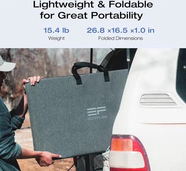 Alt view image 5 of 7 - EcoFlow 160W Portable Solar Panel for Power Station, Foldable Solar Charger with Adjustable Kickstand, Waterproof IP67 for Outdoor Camping,RV,off Grid System