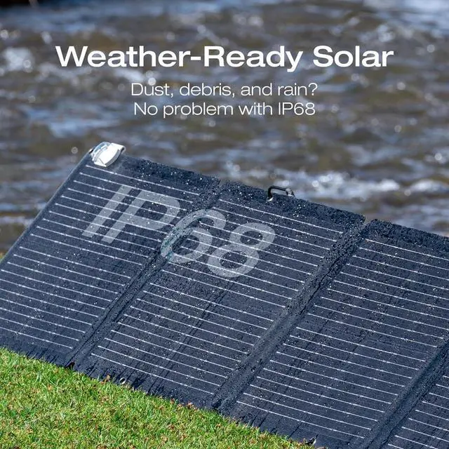 Alt view image 3 of 7 - EcoFlow 110W Portable Solar Panel for Power Station, Foldable Solar Charger with Adjustable Kickstand, Waterproof IP67 for Outdoor Camping,RV,off Grid System