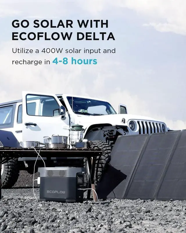 Alt view image 6 of 7 - EcoFlow DELTA 1300 Portable Power Station 1260Wh Capacity,Solar Generator,1800W AC Output for Outdoor Camping,Home Backup,Emergency,RV,off-Grid