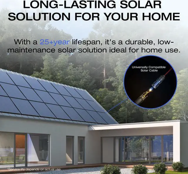 Alt view image 7 of 7 - EcoFlow 175W Solar Panel, 25% High-Efficiency Solar Cell, IP68 Waterproof Rate, Plug-&-Play Solar Panels for Camping, RV, Home, Designed for Class B Vans (Mounting Feet Included)