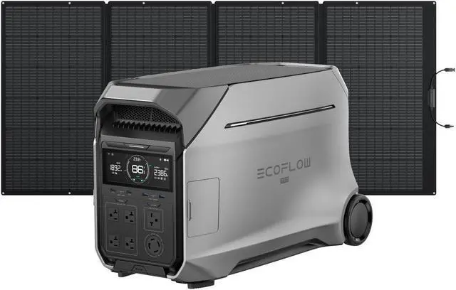 EcoFlow Solar Generator 4000Wh DELTA Pro 3 with 400W Portable Solar Panel,  120/240V 4000W AC Output, Solar Generator for Home Use - Newegg.com