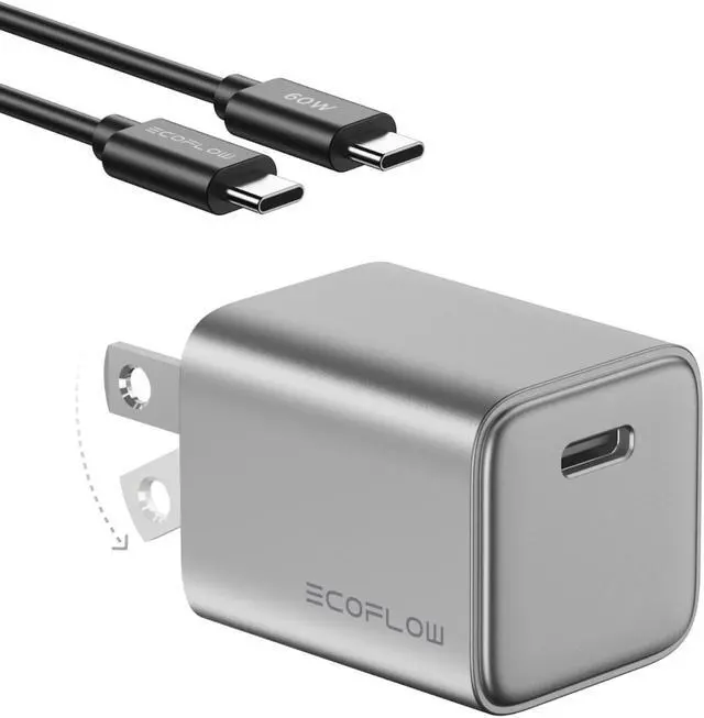 Main image of EcoFlow RAPID 20W GaN USB C Charger with Cable,Fast Type C Charging Block Plug for Rapid Compatible with iPhone 15/15 Pro/14/14 Pro Max/13, Galaxy, iPad