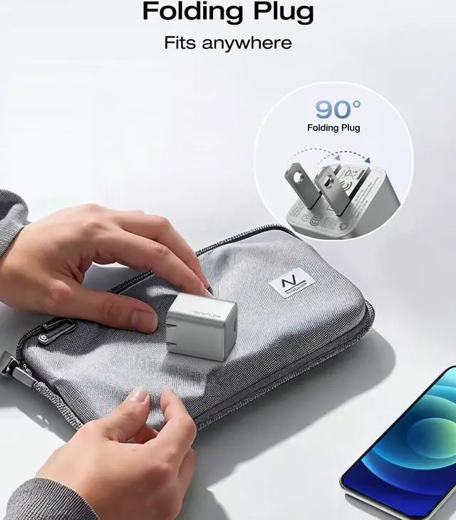 Alt view image 3 of 6 - EcoFlow RAPID 20W GaN USB C Charger with Cable,Fast Type C Charging Block Plug for Rapid Compatible with iPhone 15/15 Pro/14/14 Pro Max/13, Galaxy, iPad