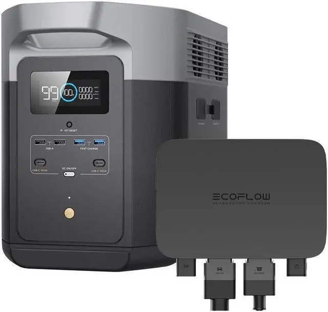 Main image of EcoFlow 800W Alternator Charger with DELTA Max 1600 Portable Power Station, 3-in-1 Fast DC-DC Charger, Vehicle Battery Charger & Jump Starter 8× Faster Than Cigarette Chargers,1612Wh